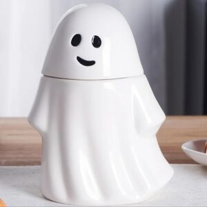 White Ghost Ceramic Treat Jar